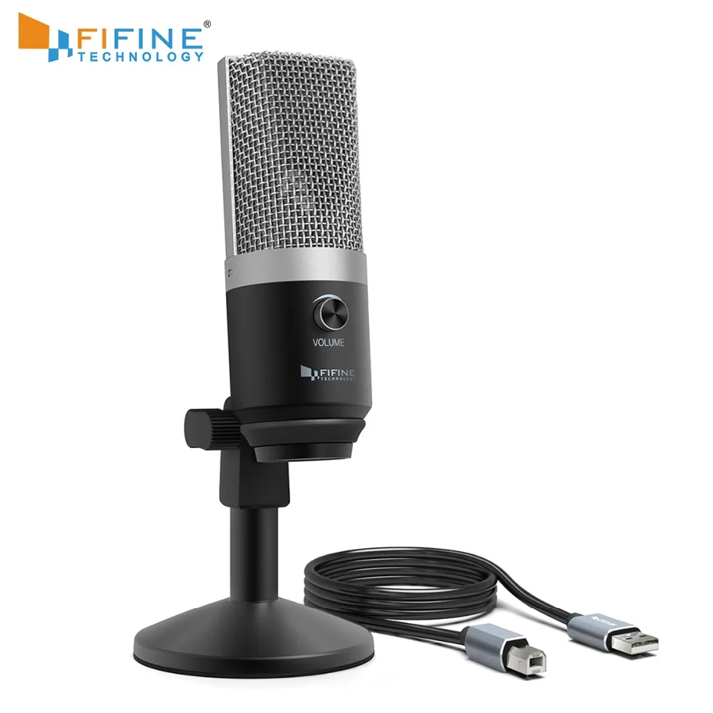 FIFINE USB condenser microphone for computer professional recording MIC for Skype meeting game one line teaching 670-1