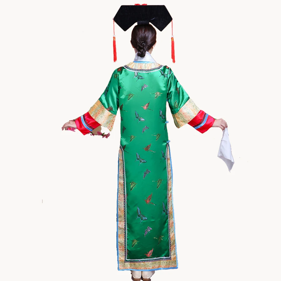 Qing Dynasty Dramaturgic Dress  Dande Wear Women Chinese Traditional Ancient Infanta Costume Peri Theatrical Robe Dress