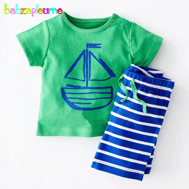 

Summer Holiday Kids Fashion Clothes Toddler Clothing Casual Baby Boys Tracksuit T-shirt+Shorts 2pcs Children Suit 0-5Year BC1093