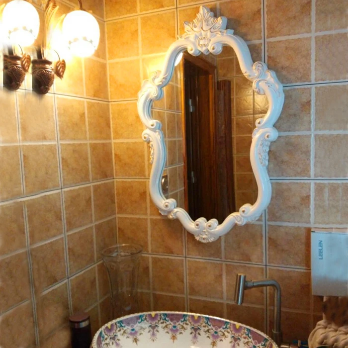 Antique Bathroom Mirror American Bathroom Hygiene Hand Room Toilet Basin Wash Wall Hanging Decoration Living Room Mirror