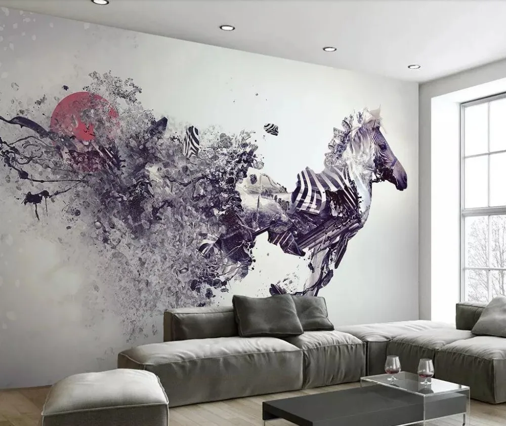 

Zebra explosion effect Nordic fashion abstract living room background wall