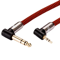 Cabo de áudio para PC, Mini Jack, AMP Sound Mixer, 3.5mm, 6.35mm, 1 