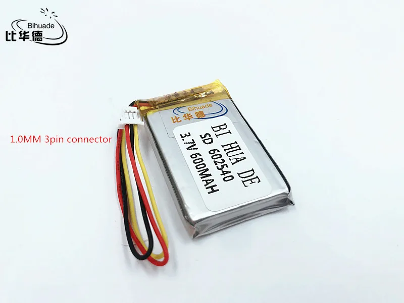 li-po 602540 3.7V 2.2wh 600mAh Rechargeable Li-Polymer Li-ion Battery For tachograph MP3 MP4 GPS  papago DVR 358 062540