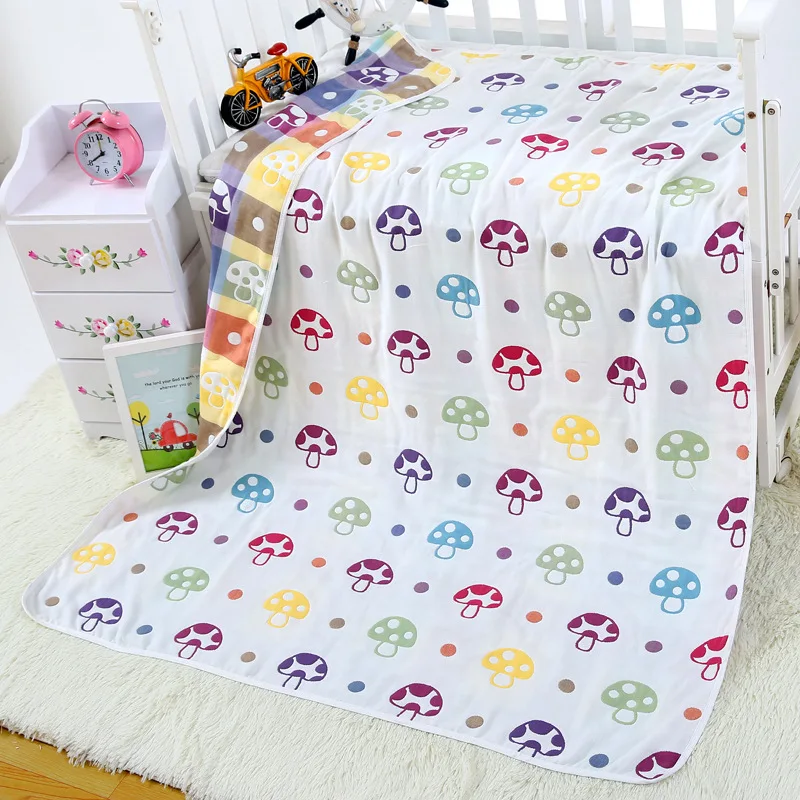 100% Cotton Baby Sleeping Blanket Sofa Manta Newborns Infant Swaddle Baby Towel Luxury 6 Layers Muslin Blankets Gift For Baby