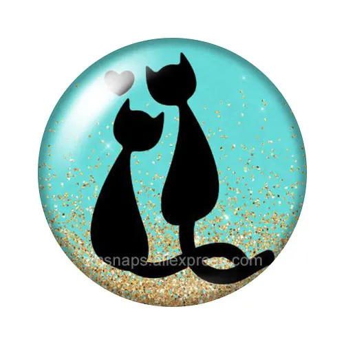 New Lovely Cats 10pcs mixed 12mm/16mm/18mm/25mm Round photo glass cabochon demo flat back Making findings ZB0655