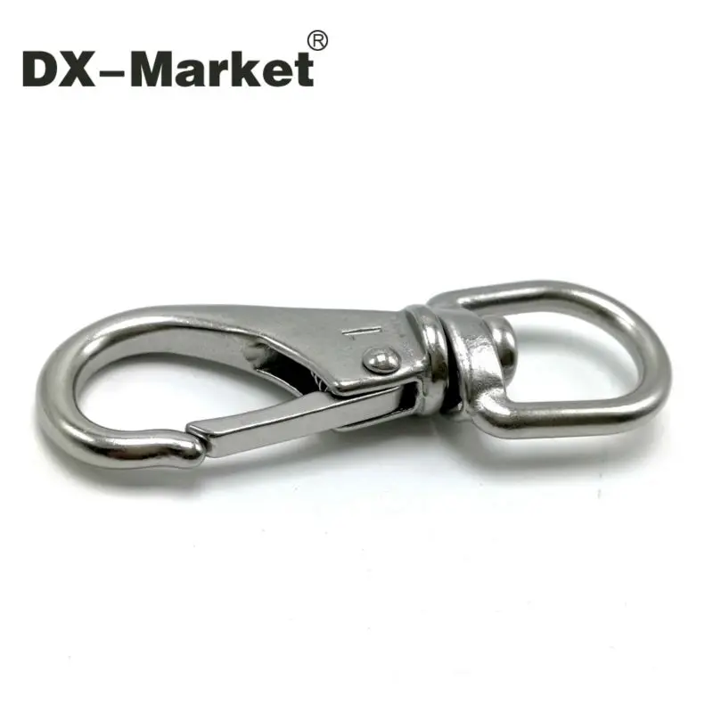 0# 4mm hook 5pcs, 304 stainless steel swivel eye snap hook ,sus304 antirust scuba hook ,   stainless steel rigging eye shackle