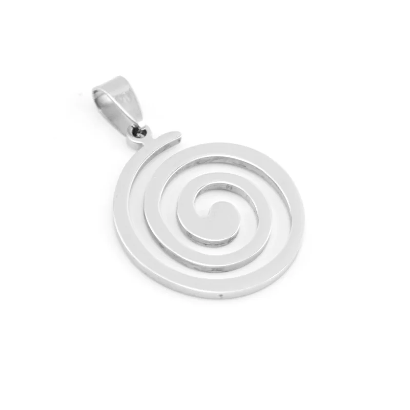 

spiral helix necklace statement stainless steel charm pendant