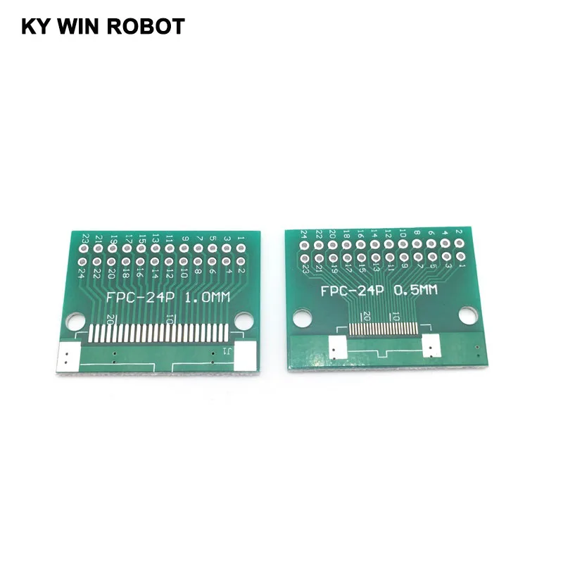 10 PCS/LOT Double Side 0.5mm 1mm FFC FPC 24P 24 Pin to 2.54mm DIP Moudle PCB Board Adapter Socket Plate