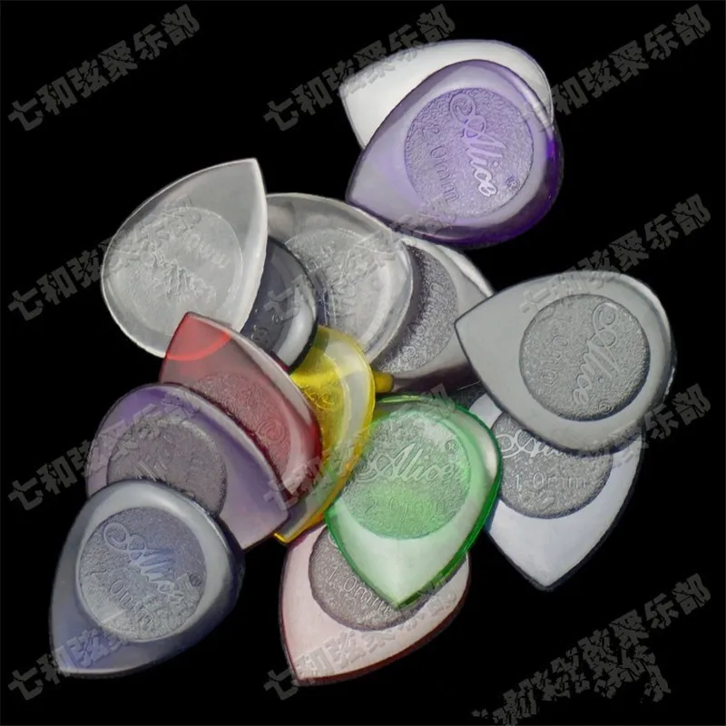 30 Pcs Mix Color Small Water-drop Transparent Durable Clear Guitar Bass Picks Plectra Plectrums 1.0mm 2.0mm 3.0mm Guitar Parts