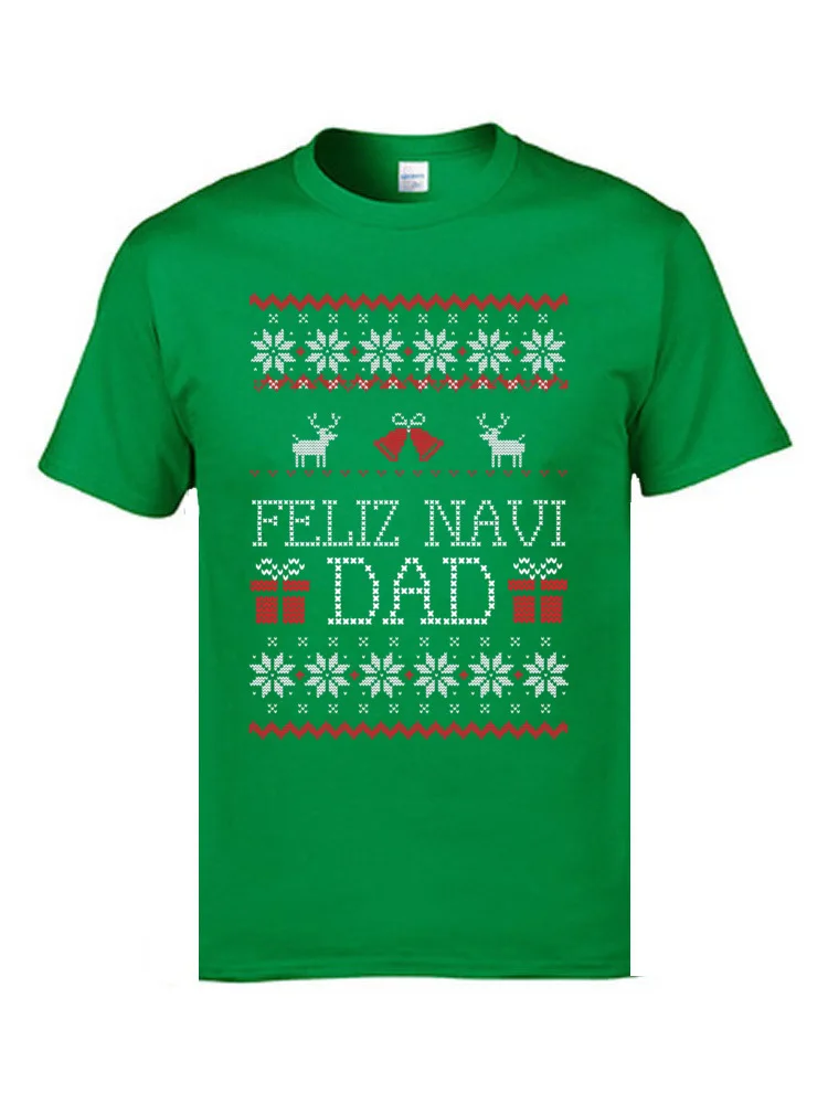 Fortunate Elk Bells Gift T Shirts Feliz Navi Dad Funny Christmas Ugly Sweater Men Tshirts New Arrival Fashion XMAS Tee Shirts