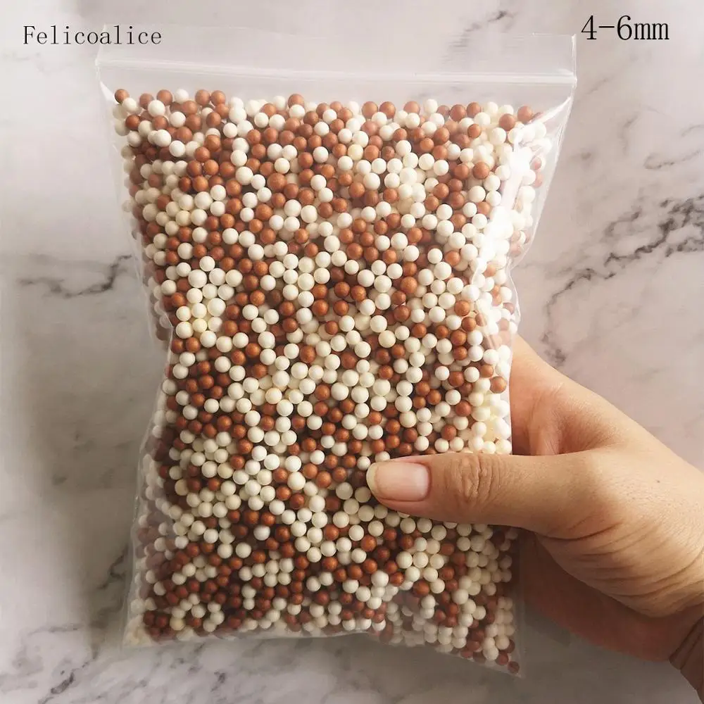 15g 4-6mm Polystyrene Styrofoam Balls DIY Snow Mud Particles Accessories Slime Small Tiny Pastel Foam Beads Filler DIY Kids toys