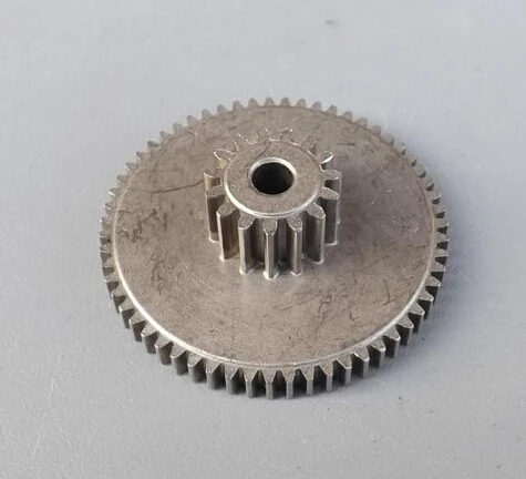 

15 teeth die 0.8 and 59 teeth die 0.6 central hole 0.4mm two layers gear