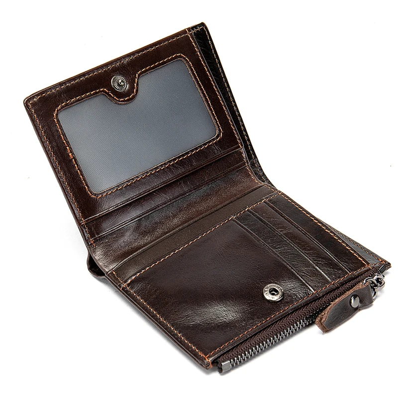 MVA Men's Wallet Genuine Leather Coin Purse Slim/ Mini Wallets Male Money Bags Men Leather Wallet for Card Wallet Purse 6046 image 4