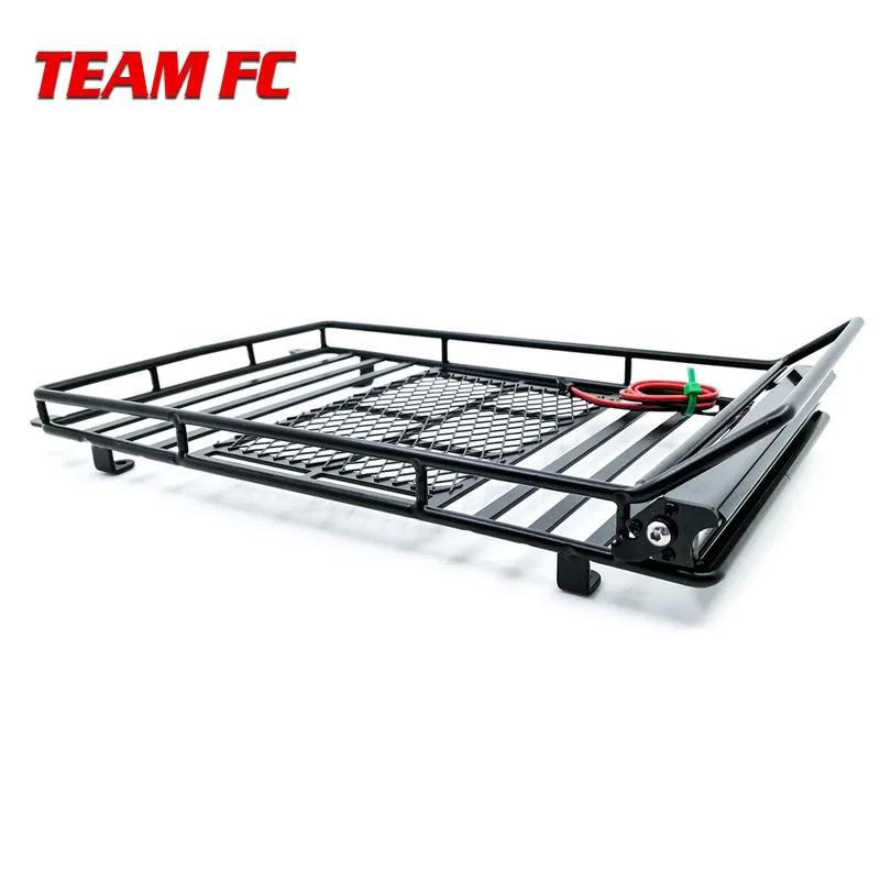 Metal Roof Rack Luggage Carrier with 36 LED Spotlight bar For 1/10 RC Car Trx4 RC4WD Cherokee Wrangler Axial Scx10 S38