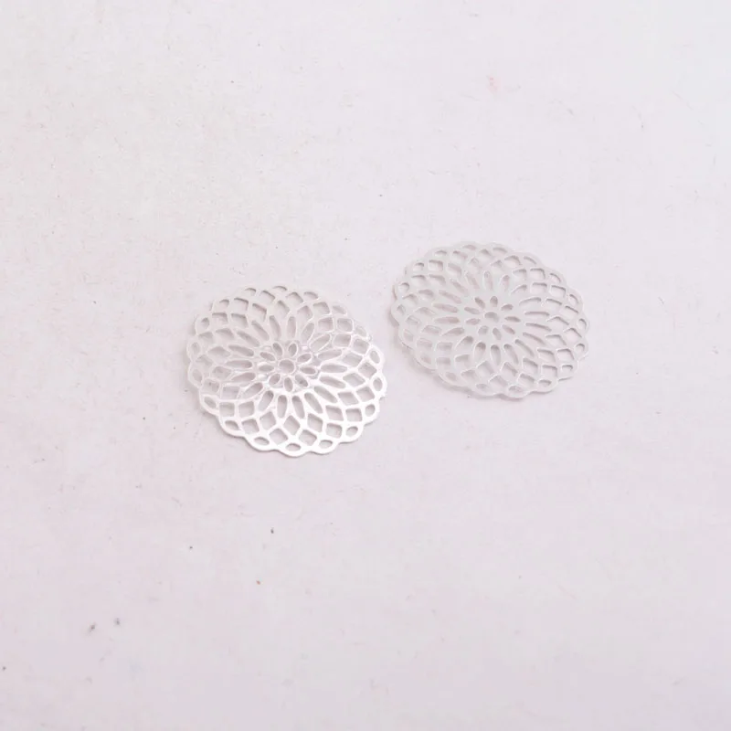 50 Stück AC2673 25mm Runde Charms Metall-Schmuck Filigran-Ohrring-Zubehör – Detail 13