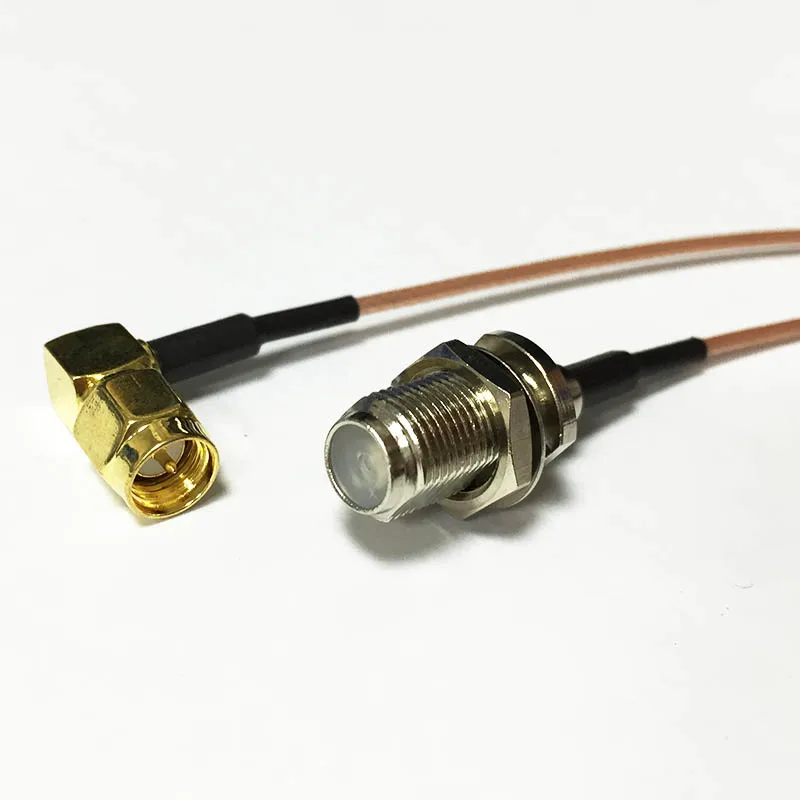 

New SMA Male Plug Right Angle RA Switch F Female Jack Connector RG178 Pigtail cable 15CM 6" Wholesale