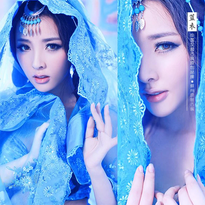 Lanyi 2014 New Sexy Aesthetic Photography Costume Exotic Women's Costume Blue Costume