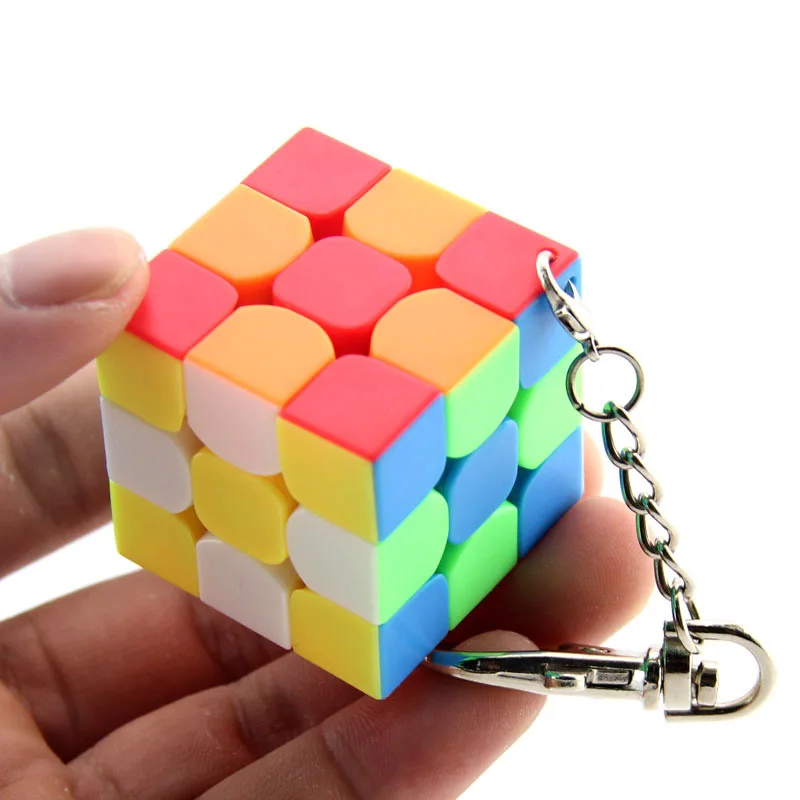 3.5cm Smooth Puzzle Magic Cube 3x3x3 Mini Portable Pocket Key Chain Educational Toys For Children Adult Key Decoration 