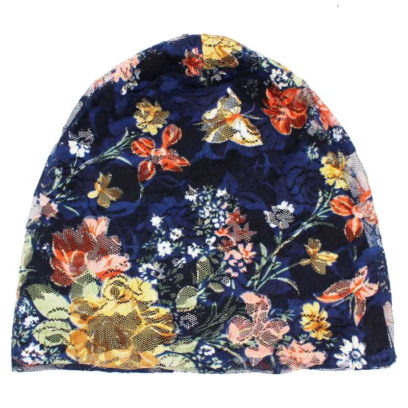 ALTOBEFUN Autumn Spring Thin Women Skullies Beanies Lady Fashion Lace Design Hats For Girl Hot Feminino Turban Caps HT901