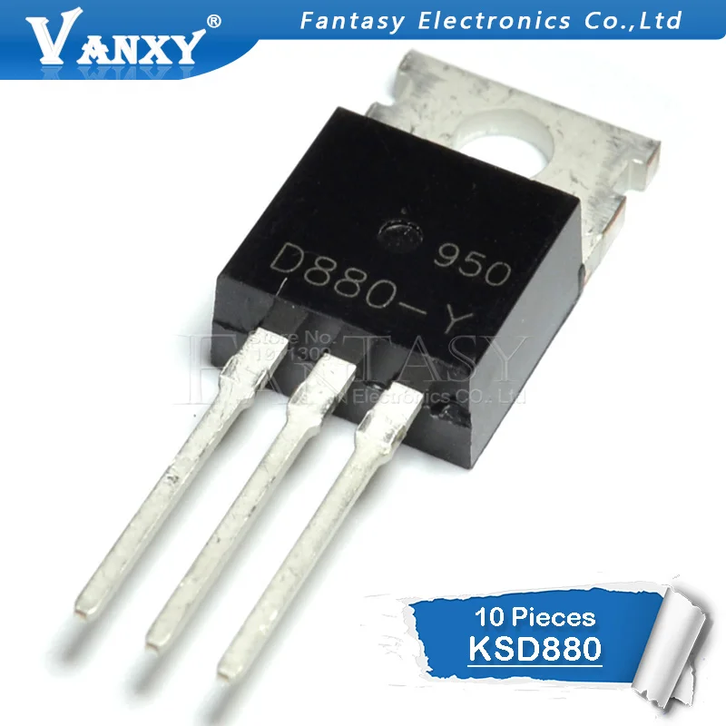 10pcs KSD880 TO-220 D880 KSD880-Y KSD880Y NPN transistor 3A 60V Transistor  new original