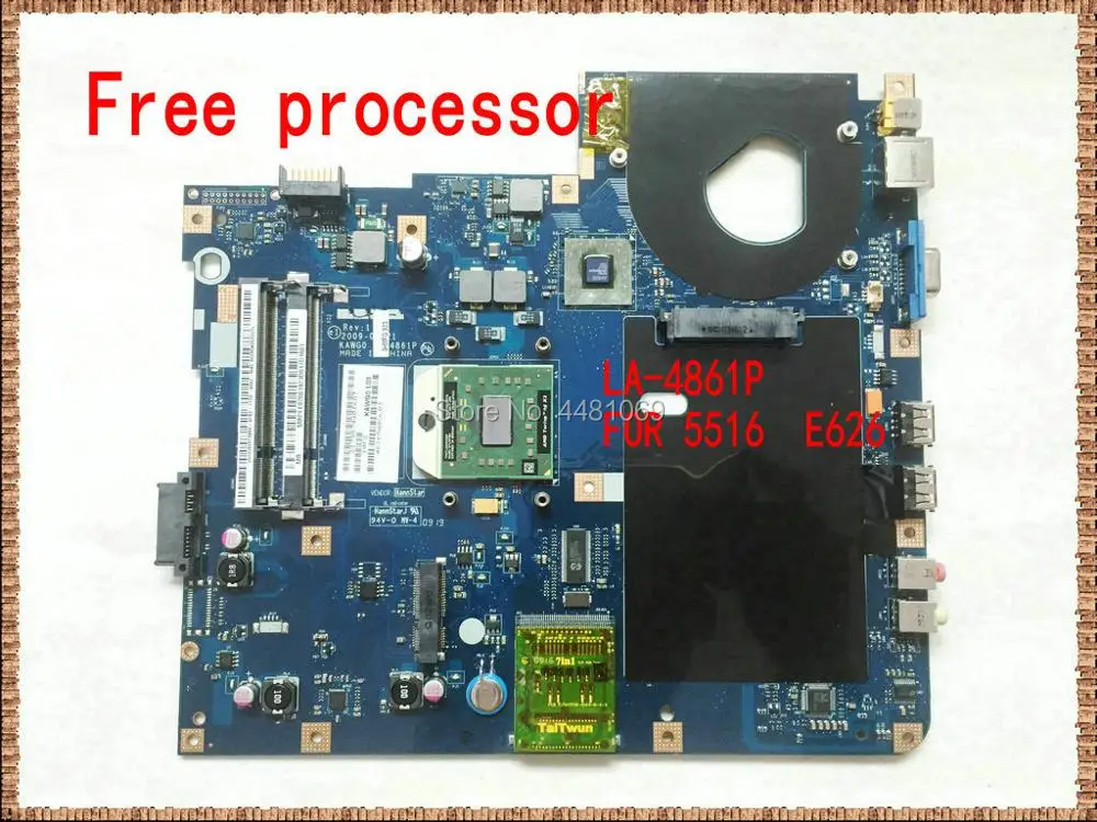 For Acer aspire E625 5516 5517 5532 Laptop Motherboard E626 MBPGY02001 MB.PGY02.001 NCWG0 LA-4861P Mainboard Free CPU