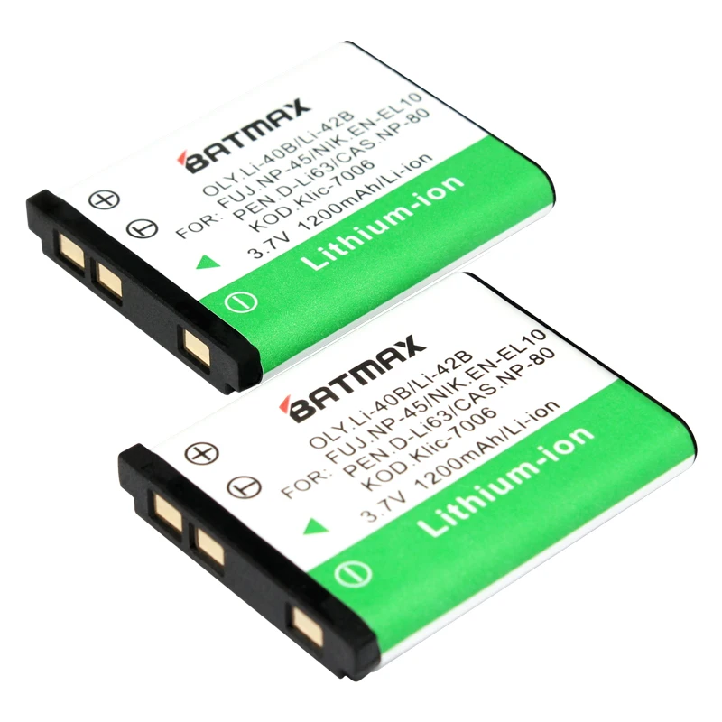 High quality LI-40B LI-42B LI-40C 1200mAh Battery ( 2 pack) + Charger  work with Olympus U700 U710 D-720 VR-330 X-Series cameras