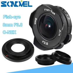 8mm F3.8 Fish-eye CCTV Lens Manual Wide Angle Fisheye Lens Focal length Fish eye Lens Suit For Sony E Mount A7R A7S A6300 A6500