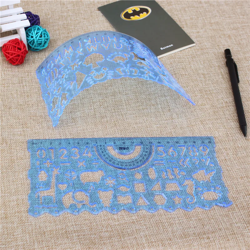 

2PCS/Set Soft drawing Template Ruler Diary handbook cute template drawing Ruler not afraid of falling