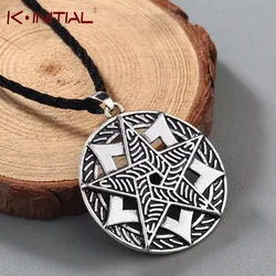 Kinitial Slavic Hollow Star of Magic Knot Pendant Slavic Amulet Star Light Pendants Amulets Necklace Man Fashion Jewelry