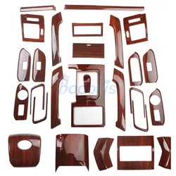 28pcs For Toyota Land Cruiser 150 Prado LC150 FJ150 2010-2017 Interior Wooden Color Trim Package Chrome Car Styling Accessories