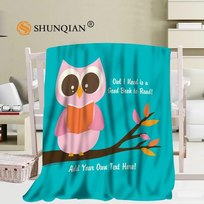 Custom big size cute owl Blankets for beds Falafel warm winter sleeping sofa blanket 56x80inch 50X60inch 40X50inch