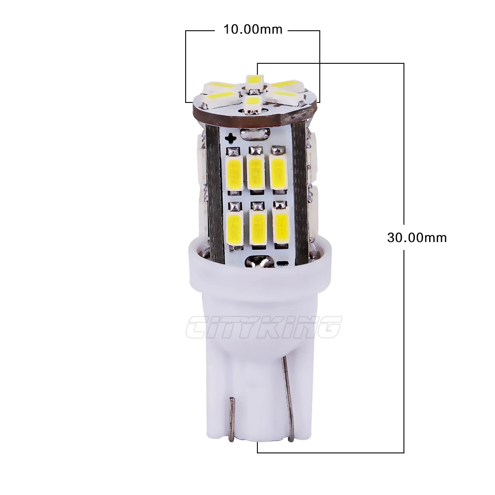 100pcs T10 30smd 3014 SMD Car Bulb Auto LED 194 168 W5W Wedge Door Instrument Side Bulb Signal Lamp Interior Clearance Lights