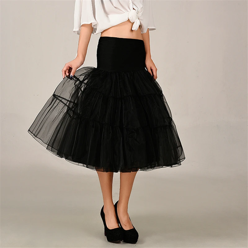 2024 Spring Cosplay Petticoat Woman Underskirt 65CM Length Knee Short For Wedding Petticoat 3 Layers Puffy Organza Evening Tutu