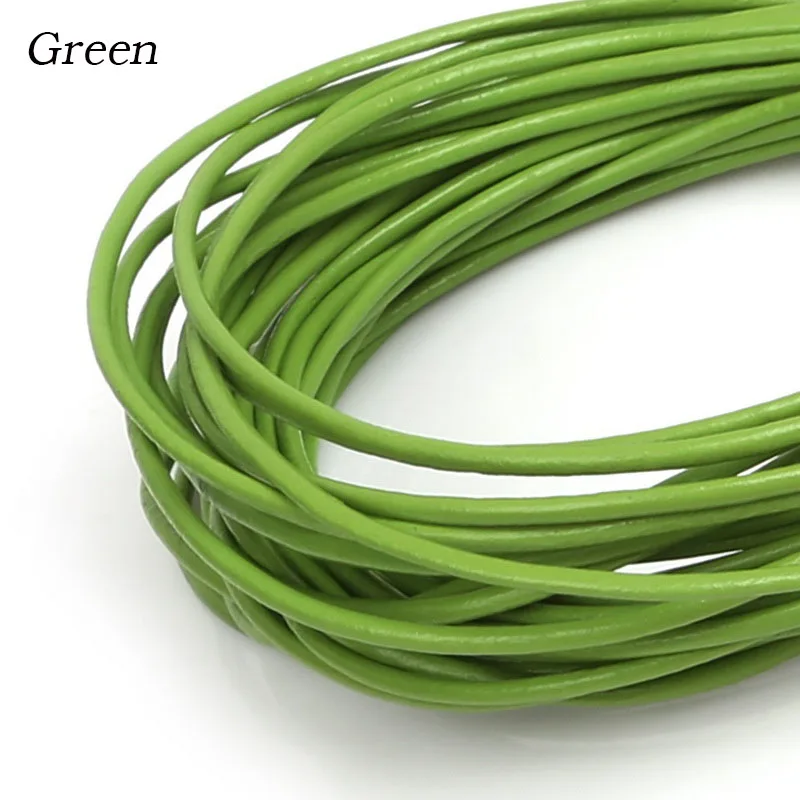 Hot Sale 1.5mm 5m/lot Round Shape Genuine Leather Cord Jewelry for Bracelet & Necklace DIY Making