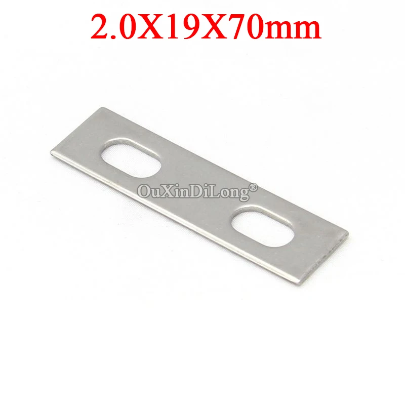 

100PCS Stainless Steel Straight Flat Corner Braces 19x70 Furniture Assembly Splicing Code Board Frame Shelf Connecting Brackets