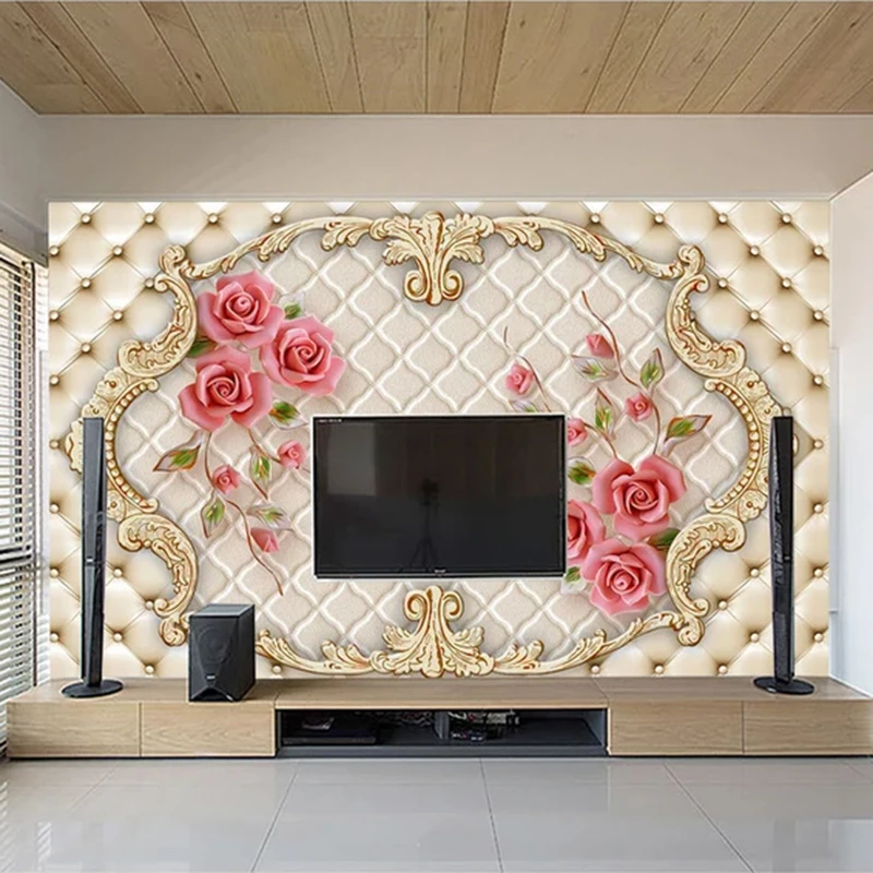 Custom 3D Photo Wallpaper For Walls Home Decor 3D Red Rose Flowers Living Room Sofa Bedroom TV Background Wall Mural Wallpaper