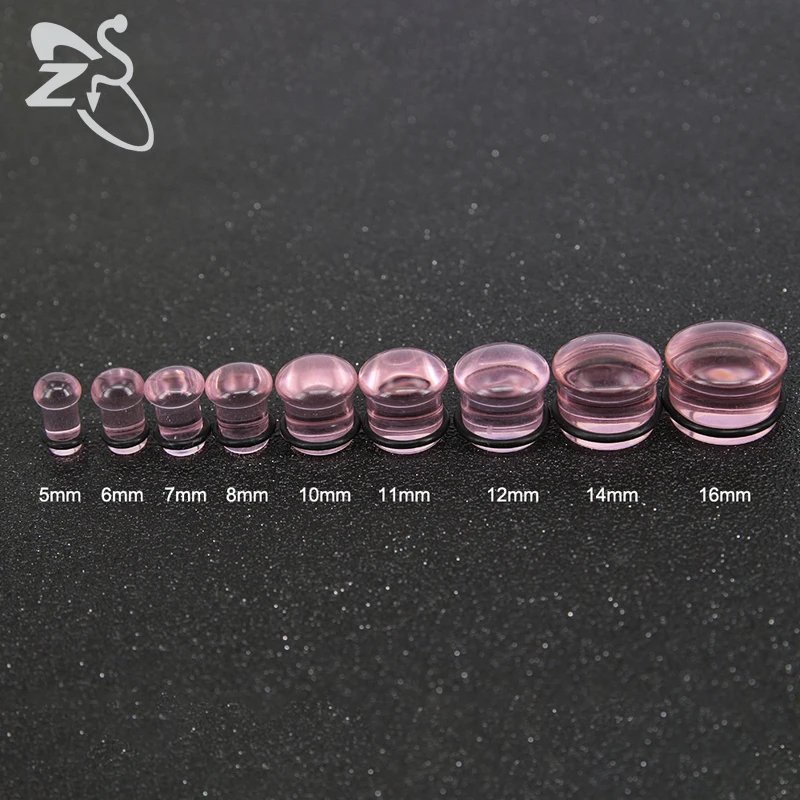 ZS 2PCS 5-16MM Glass Ear Expander 6 Color Ear Plugs Tunnels Gauges Expander Body Piercing Jewelry for Women Men Ear Tunnel Plugs