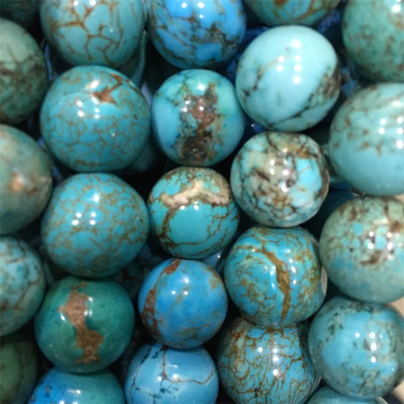 Fabriek Prijs Turquoise Originele Natuursteen Echt Gemstone Ronde Loose Bead 16 