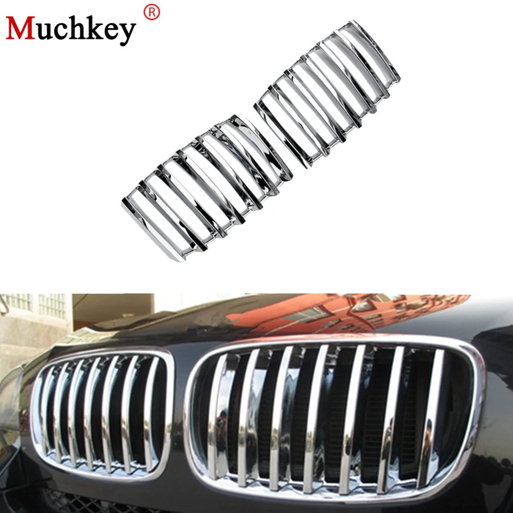 Chrome Front Grille Vent Hole Frame Trim Cover For BMW X5 E70 2008 2009 2010 2011 2012 2013 Chrome 2pcs Per Set