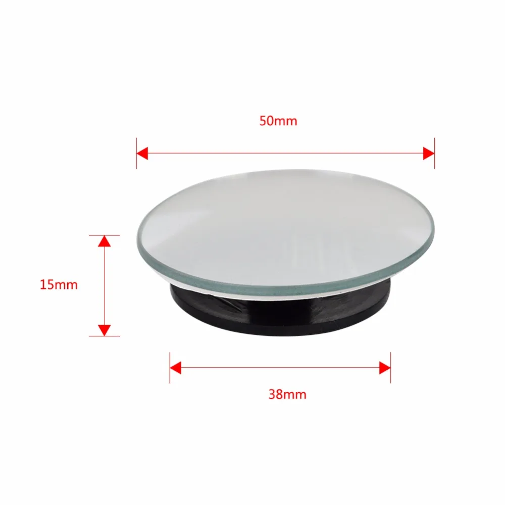 runmade 1 Pcs/ Pair 3R 360 Degree Frameless Ultrathin Wide Angle Round Convex Blind Spot Mirror for Parking Rear View Mirror