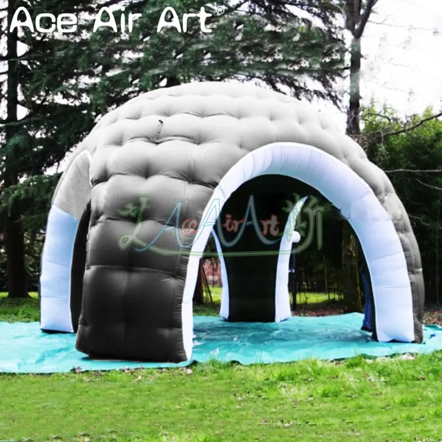 Hermosa tienda inflable negra para eventos con cúpula de fiesta de 5 m de diámetro, precio más barato, a la venta