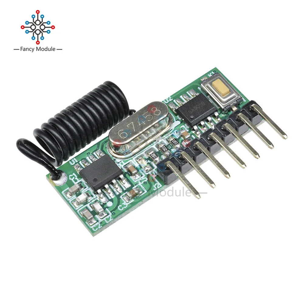 Wireless Wide Voltage Coding Transmitter 4-Channel Receiver Learning Code Decoder Module for 433Mhz Remote Control