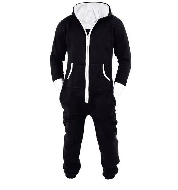 Motion piece men sweter z kapturem na suwak czarny niebieski piżama bielizna nocna jednoczęściowa dla dorosłych Onesie kobiety kostium męski zima Cosplay