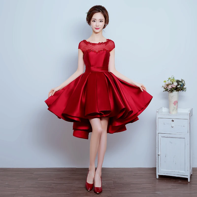 Robe de soiree 2024 wine red lace up banquet sleeveless A-line short evening Dresses vestido de festa Party Dress Prom Dresses