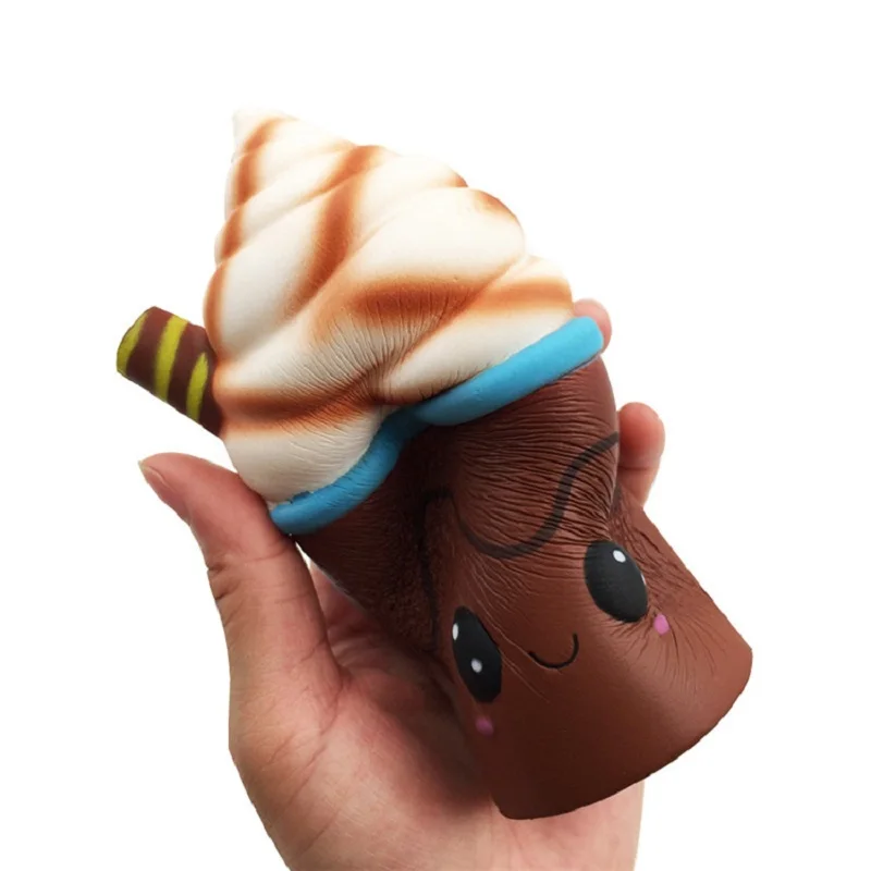 Jumbo Chocolate Ice Cream Squishy Cream Scented Slow Rising Stress Relief Toy for Kids Grownups Decompression Toy 15*7.5 CM