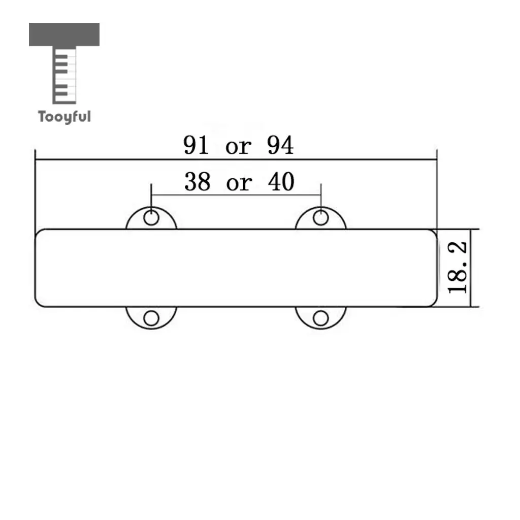 Couvercles scellés JE514 up pour 4 cordes, sans trou, col de pont pour Jazz Bass JB JE514, 91mm, 94mm, 2 pièces