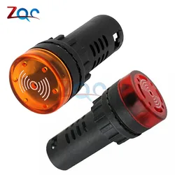 AD16-22SM Flash LED Alarm Buzzer Indicator Light Signal Lamp Flash DC 12V 24V AC 110V 220V LED Light Alarm Indicator Buzzer