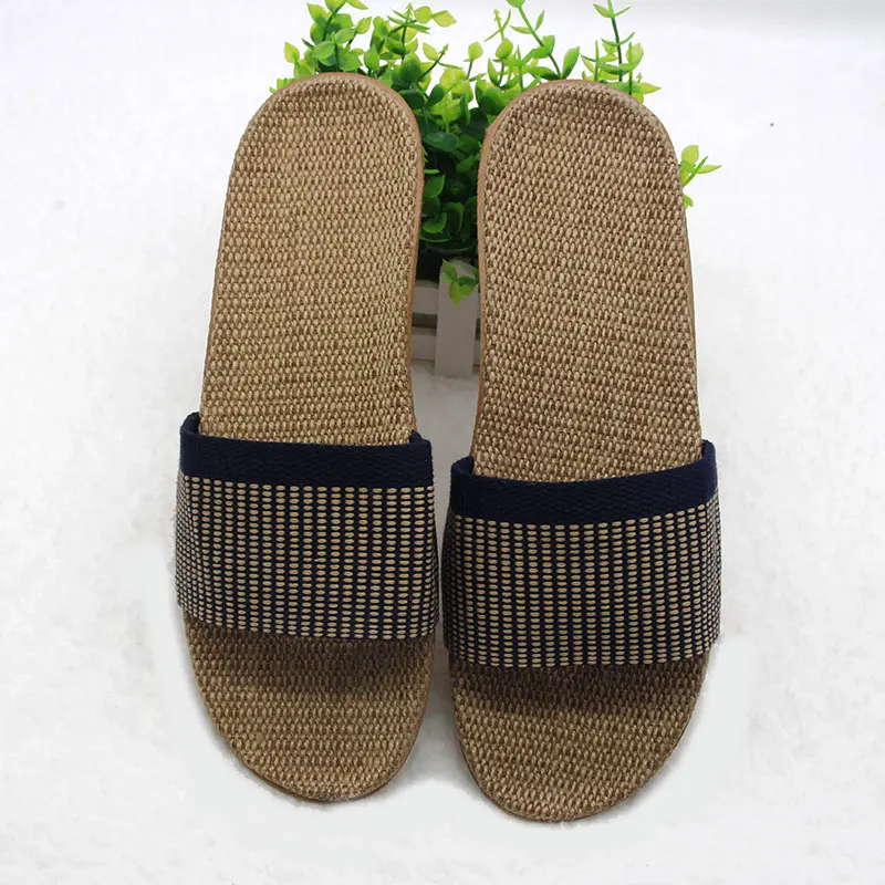 Mntrerm Spring 20223 Anti-slip Summer Indoor Slippers High Quality Linen Home Shoes Men Breathable Casual Flax Floor Slippers