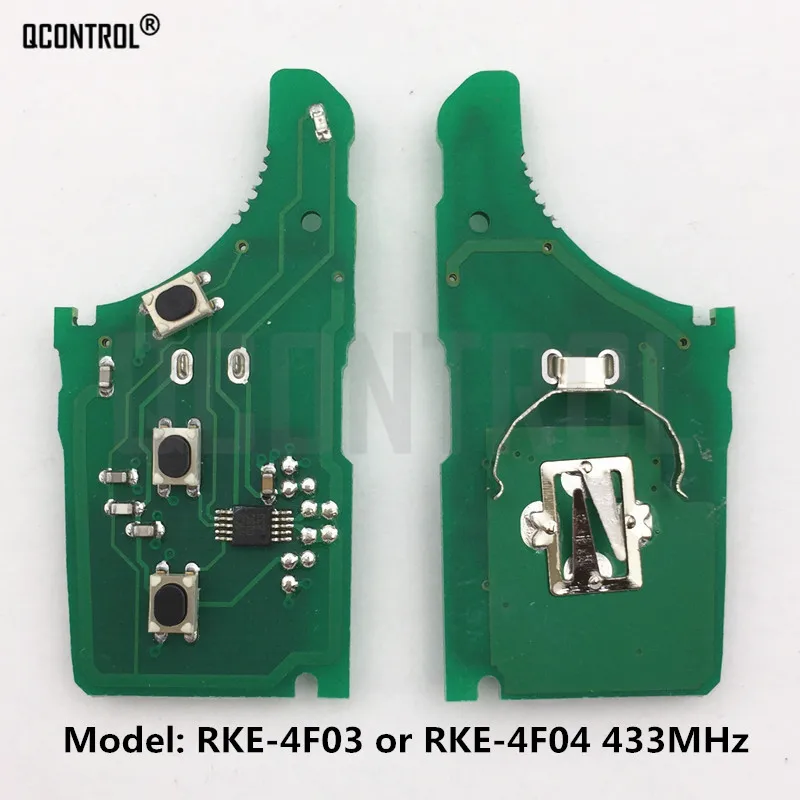 QCONTROL Car Remote Control Key Electronic Circuit Board for KIA RKE-4F03 or RKE-4F04 CE 433-EU-TP 433MHz Vehicle Alarm