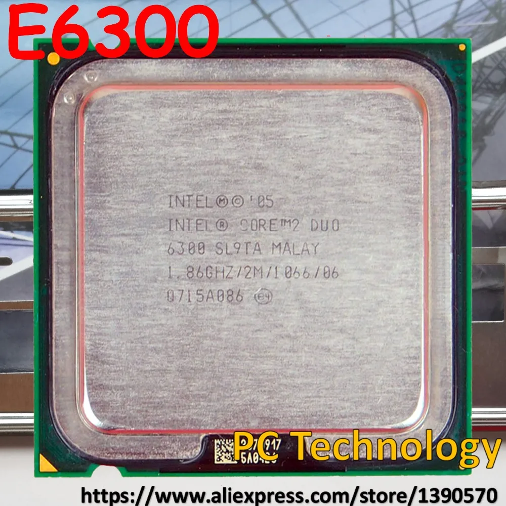 Original Intel core 2 duo E6300 Desktop processor CPU 1.86GHz/2MB/1066MHz LGA775 100% test ship out within 1 day